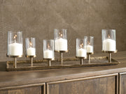 Furniture City - MS - Ashley Furniture - Wallmond Candle Holder - Candle Holder / Antique Brass Finish - A2000820