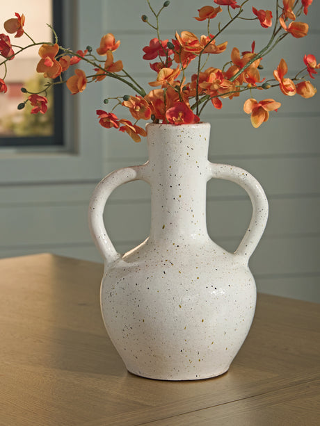 Furniture City - MS - Ashley Furniture - Dallinworth Vase - Vase / White/Black - A2000831