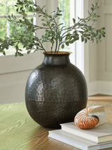 Furniture City - MS - Ashley Furniture - Woody Vase - Vase / Pewter/Gold Finish - A2000844