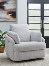Furniture City - MS - Ashley Furniture - Alainmont Next-Gen Nuvella Swivel Power Recliner - Swivel Power Recliner / Stone - A3000739