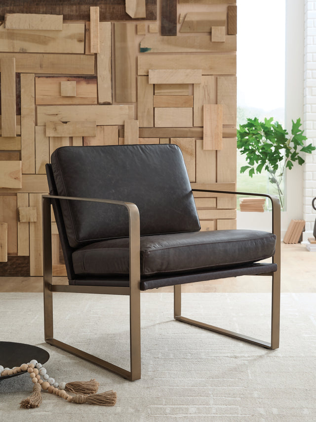 Furniture City - MS - Ashley Furniture - Bradett Accent Chair - Accent Chair / Dark Brown/Gold Finish - A3000763