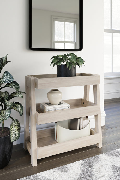 Furniture City - MS - Ashley Furniture - Blariden Shelf Accent Table - Shelf Accent Table / Light Tan - A4000368