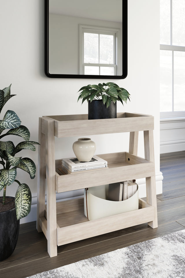 Furniture City - MS - Ashley Furniture - Blariden Shelf Accent Table - Shelf Accent Table / Light Tan - A4000368