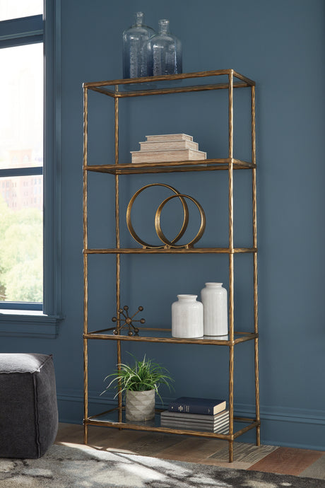 Furniture City - MS - Ashley Furniture - Ryandale Bookcase - Bookcase / Antique Brass Finish - A4000441