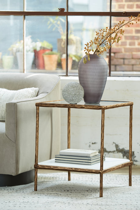 Furniture City - MS - Ashley Furniture - Ryandale Accent Table - Accent Table / Antique Brass Finish - A4000442