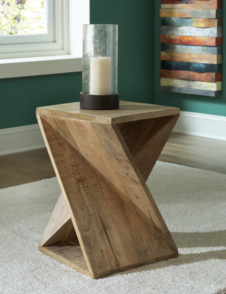 Furniture City - MS - Ashley Furniture - Zalemont Accent Table - Accent Table / Distressed Brown - A4000510