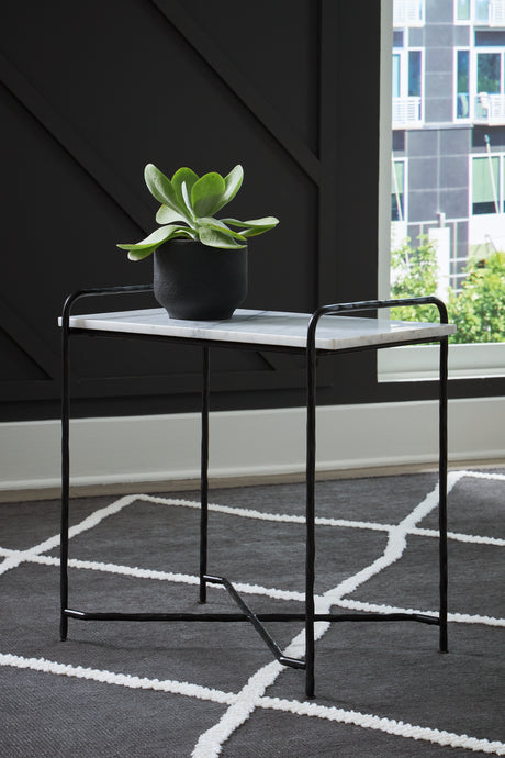 Furniture City - MS - Ashley Furniture - Ashber Accent Table - Accent Table / White/Black - A4000609