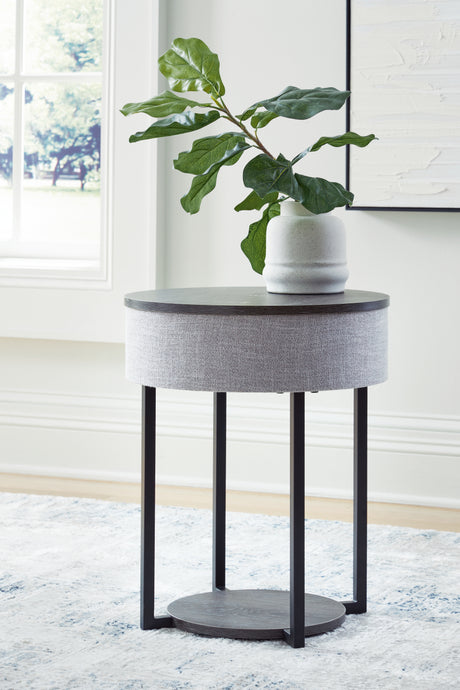 Furniture City - MS - Ashley Furniture - Sethlen Accent Table with Speaker - Accent Table with Speaker / Gray/Black - A4000641