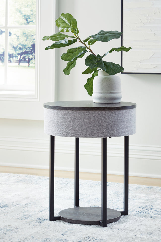 Furniture City - MS - Ashley Furniture - Sethlen Accent Table with Speaker - Accent Table with Speaker / Gray/Black - A4000641