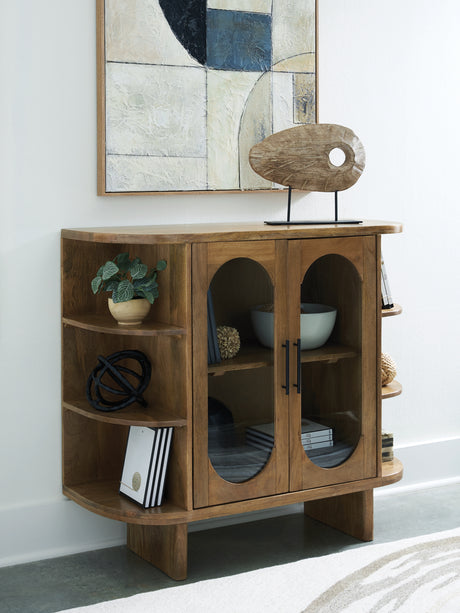 Furniture City - MS - Ashley Furniture - Niall Accent Cabinet - Accent Cabinet / Light Brown - A4000707