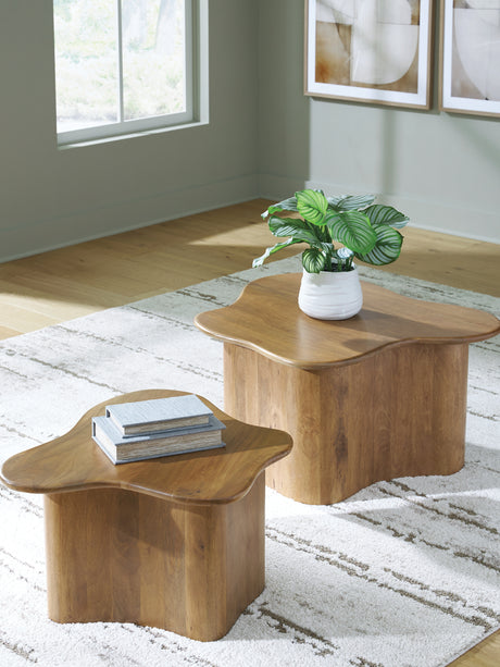 Furniture City - MS - Ashley Furniture - Abeford Accent Coffee Table (Set of 2) - Accent Cocktail TBL Set (Set of 2) / Brown - A4000711