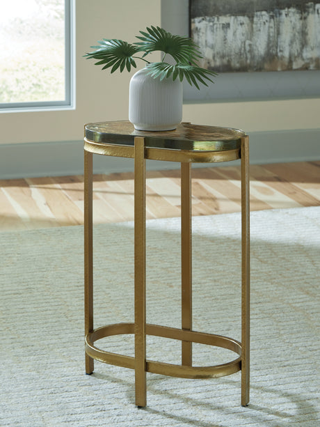 Furniture City - MS - Ashley Furniture - Porterville Accent Table - Accent Table / Gold Finish - A4000716