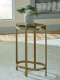Furniture City - MS - Ashley Furniture - Porterville Accent Table - Accent Table / Gold Finish - A4000716