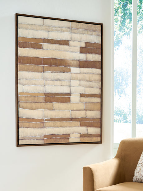 Furniture City - MS - Ashley Furniture - Kalanmore Wall Decor - Wall Art / Brown/Tan/White - A8000460