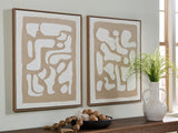 Furniture City - MS - Ashley Furniture - Waldett Wall Decor - Wall Art Set (Set of 2) / Beige/White - A8000503