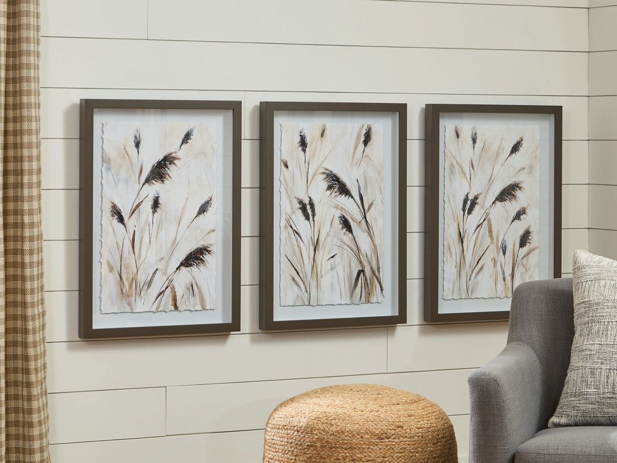 Furniture City - MS - Ashley Furniture - Honslow Wall Decor - Wall Art Set (3/CN) / Brown/Black/White - A8000506