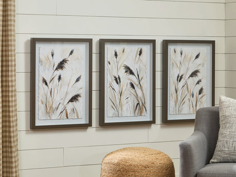 Furniture City - MS - Ashley Furniture - Honslow Wall Decor - Wall Art Set (3/CN) / Brown/Black/White - A8000506