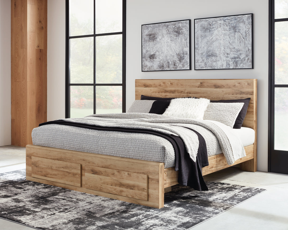 Furniture City - MS - Ashley Furniture - Hyanna Bedroom - King Panel Storage Bed / Tan Brown - B1050B11