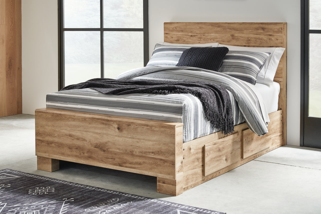 Furniture City - MS - Ashley Furniture - Hyanna Bedroom - Full Panel Bed with 2 Side Storage / Tan Brown - B1050B29