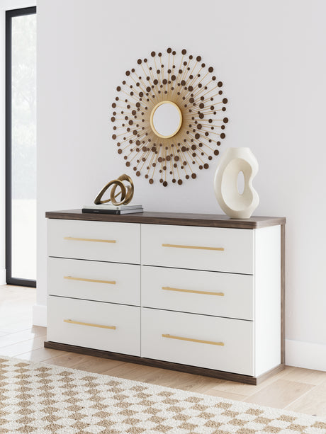 Furniture City - MS - Ashley Furniture - Kendanport Bedroom - King Upholstered Bed / White/Brown - PCB1108B8