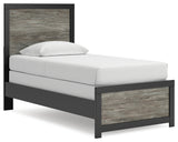 Furniture City - MS - Ashley Furniture - Broachmyn Bedroom - Twin Panel Bed / Black/Gray - PCB1118B8