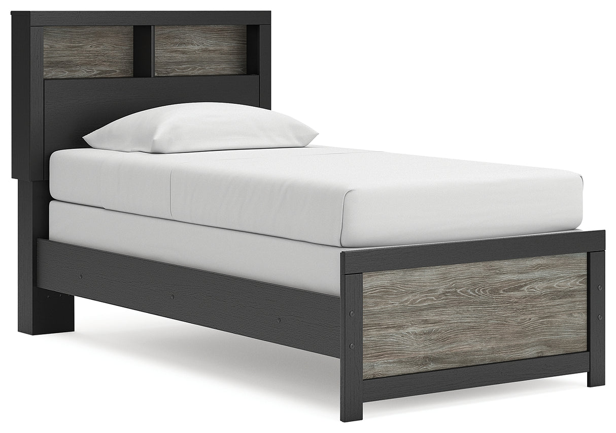 Furniture City - MS - Ashley Furniture - Broachmyn Bedroom - Twin Bookcase Bed / Black/Gray - PCB1118B12
