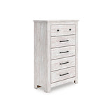 Furniture City - MS - Ashley Furniture - Makidern Bedroom - Five Drawer Chest / Whitewash - PCB1171-46