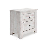 Furniture City - MS - Ashley Furniture - Makidern Bedroom - Two Drawer Night Stand / Whitewash - PCB1171-92