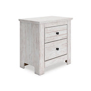 Furniture City - MS - Ashley Furniture - Makidern Bedroom - Two Drawer Night Stand / Whitewash - PCB1171-92
