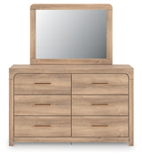 Furniture City - MS - Ashley Furniture - Kinlanni Bedroom - Dresser and Mirror / Tan - PCB1360B1