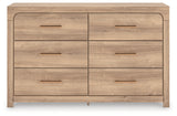Furniture City - MS - Ashley Furniture - Kinlanni Bedroom - Six Drawer Dresser / Tan - PCB1360-31