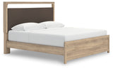 Furniture City - MS - Ashley Furniture - Kinlanni Bedroom - King Upholstered Platform Bed / Tan - PCB1360B16