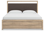 Furniture City - MS - Ashley Furniture - Kinlanni Bedroom - King Upholstered Panel Bed / Tan - PCB1360B15