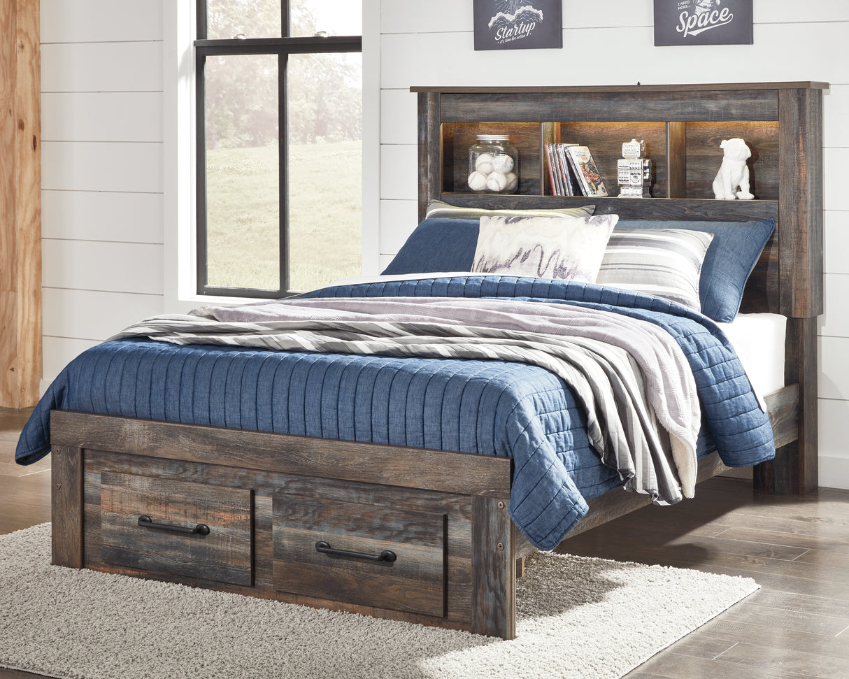 Furniture City - MS - Ashley Furniture - Drystan Bedroom - Full Bookcase Bed with 2 Storage Drawers / Multi - B211B21