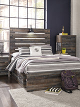 Furniture City - MS - Ashley Furniture - Drystan Bedroom - Full Panel Bed with 2 Storage Drawers / Multi - B211B9