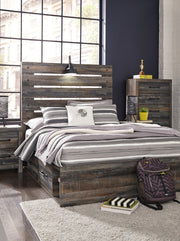 Furniture City - MS - Ashley Furniture - Drystan Bedroom - Full Panel Bed with 2 Storage Drawers / Multi - B211B9