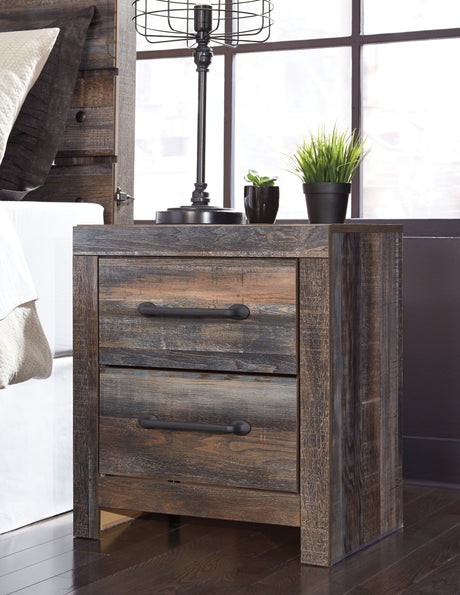 Furniture City - MS - Ashley Furniture - Drystan Bedroom - King Bookcase Bed with 2 Storage Drawers / Multi - B211B27