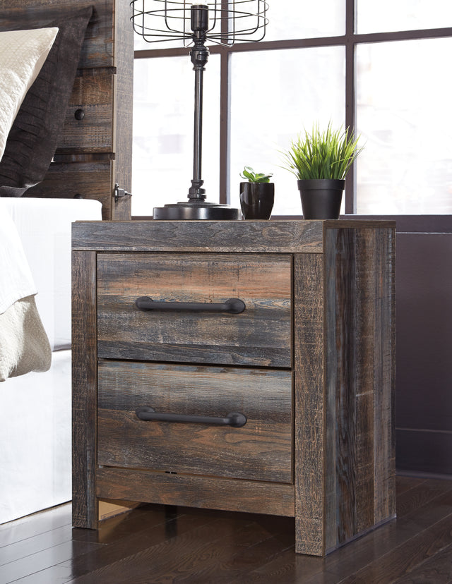 Furniture City - MS - Ashley Furniture - Drystan Bedroom - King Bookcase Bed with 2 Storage Drawers / Multi - B211B27