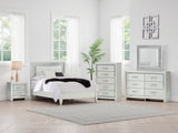 Furniture City - MS - Ashley Furniture - Zyniden Bedroom - Full Upholstered Panel Bed / Silver - B2114B4