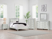Furniture City - MS - Ashley Furniture - Zyniden Bedroom - Full Upholstered Panel Bed / Silver - B2114B4
