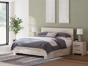Furniture City - MS - Ashley Furniture - Lawroy Bedroom - King Panel Bed with Storage / Light Natural - B2310B13