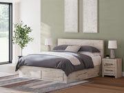 Furniture City - MS - Ashley Furniture - Lawroy Bedroom - King Panel Storage Bed / Light Natural - B2310B14