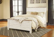 Furniture City - MS - Ashley Furniture - Willowton Bedroom - King Panel Bed / Whitewash - B267B10