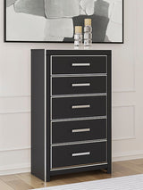 Furniture City - MS - Ashley Furniture - Zuraleus Bedroom - Five Drawer Chest / Black - PCB3380-46