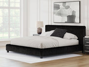 Furniture City - MS - Ashley Furniture - Zuraleus Bedroom - King Upholstered Bed / Black - PCB3380B13