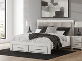 Furniture City - MS - Ashley Furniture - Zuraleus Bedroom - King Upholstered Panel Storage Bed / White - PCB3381B9