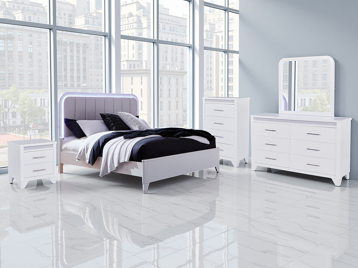 Furniture City - MS - Ashley Furniture - Jarlee Bedroom - Queen Upholstered Panel Bed / White - PCB392B2