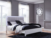 Furniture City - MS - Ashley Furniture - Jarlee Bedroom - King Upholstered Panel Bed / White - PCB392B4