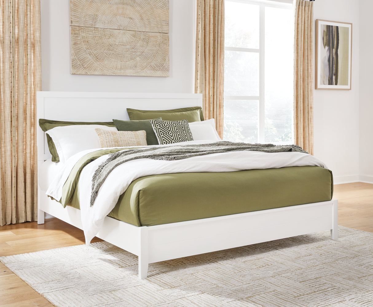 Furniture City - MS - Ashley Furniture - Binterglen Bedroom - King Panel Bed / White - B427B8