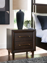 Furniture City - MS - Ashley Furniture - Dantenton Bedroom - Two Drawer Night Stand / Merlot - B611-92
